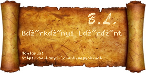 Bárkányi Lóránt névjegykártya