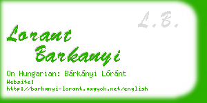 lorant barkanyi business card